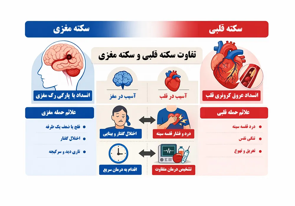 تفاوت حمله مغزی و حمله قلبی چیست