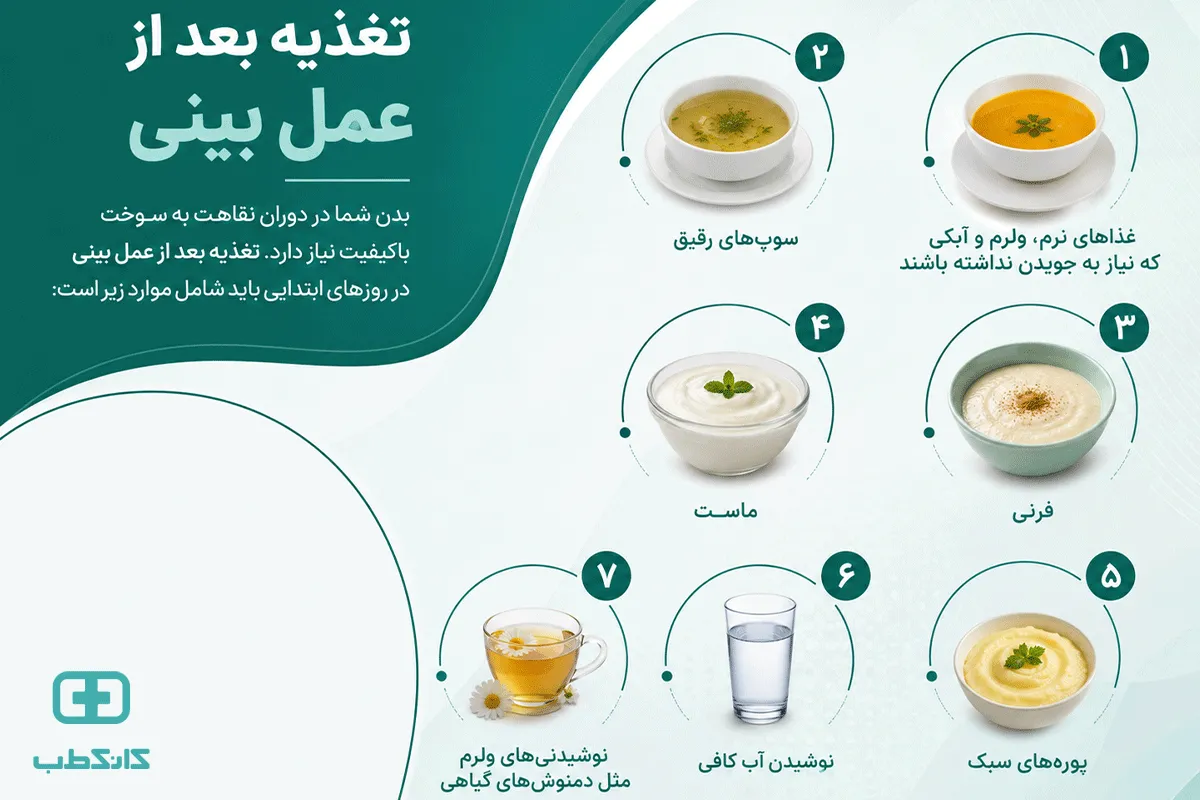 چه غذاهایی بعد از عمل بینی نباید خورد